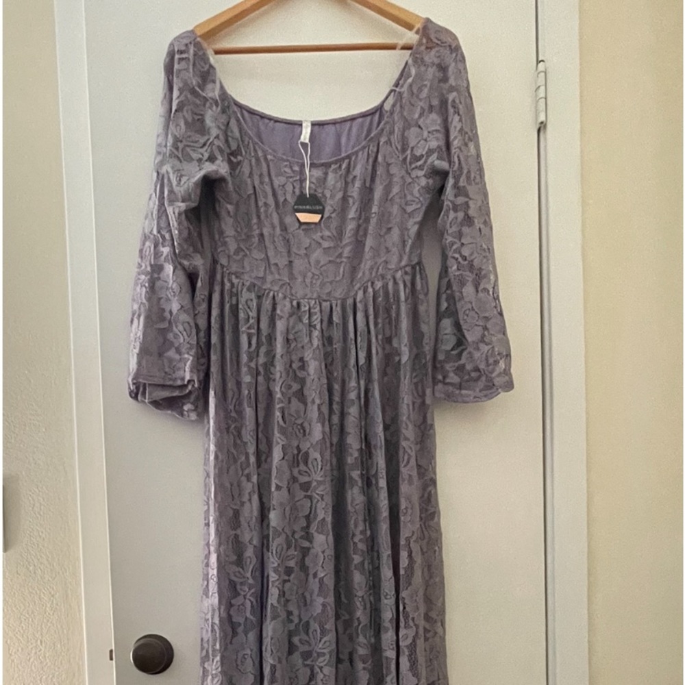 Maternity lace maxi dress